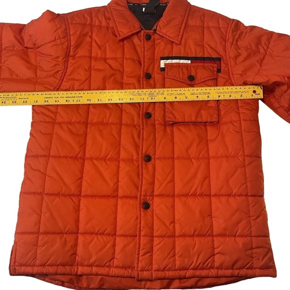 TOMMY HILFIGER Orange Quilted Puffer Parka Jacket Youth Extra Large XL Vintage - Picture 11 of 16